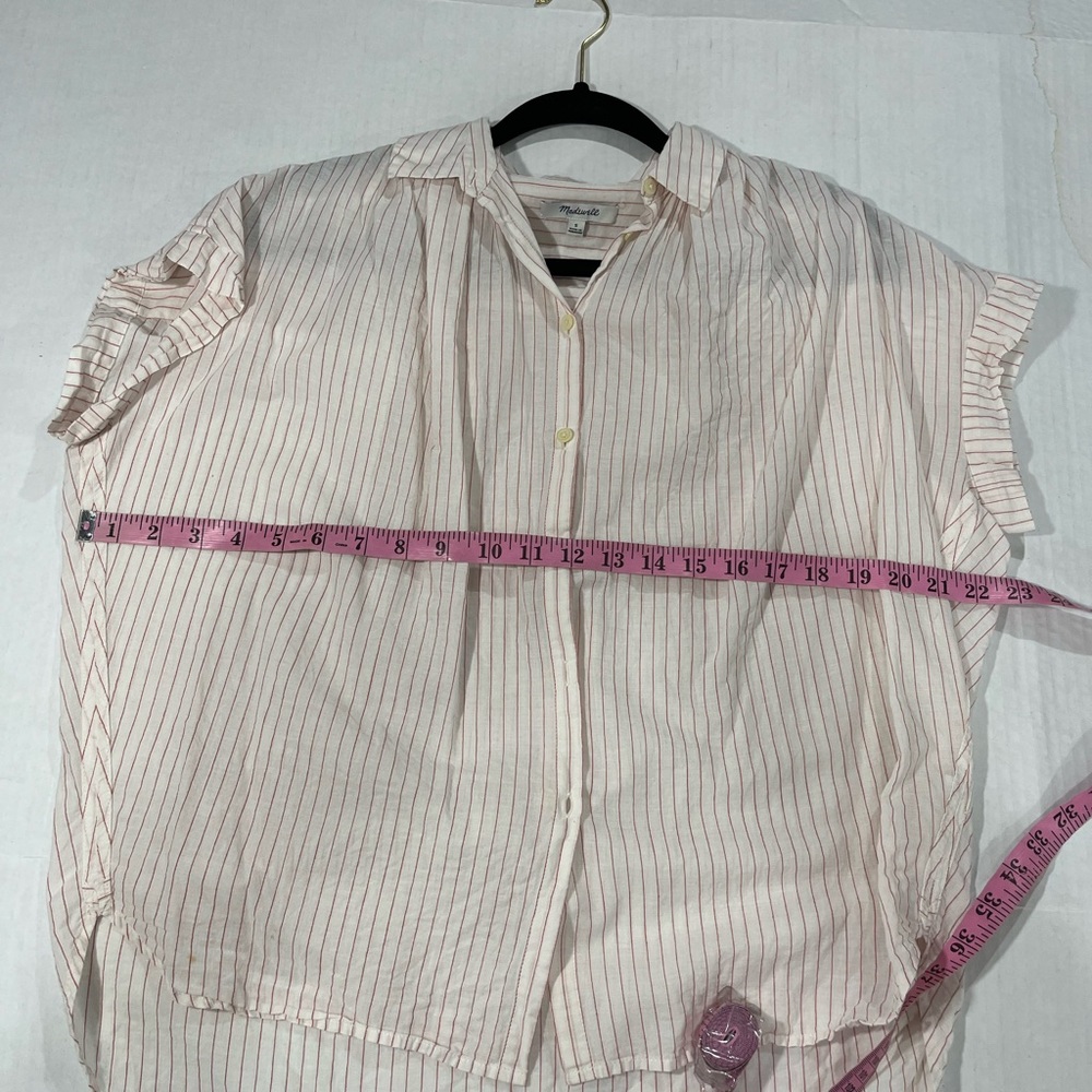 MADEWELL STRIPE BUTTON TOP - Picture 4 of 16